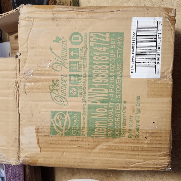 BNIB Pioneer Woman Novelty Gingham 4-Piece Mug Set - Picture 8 of 8